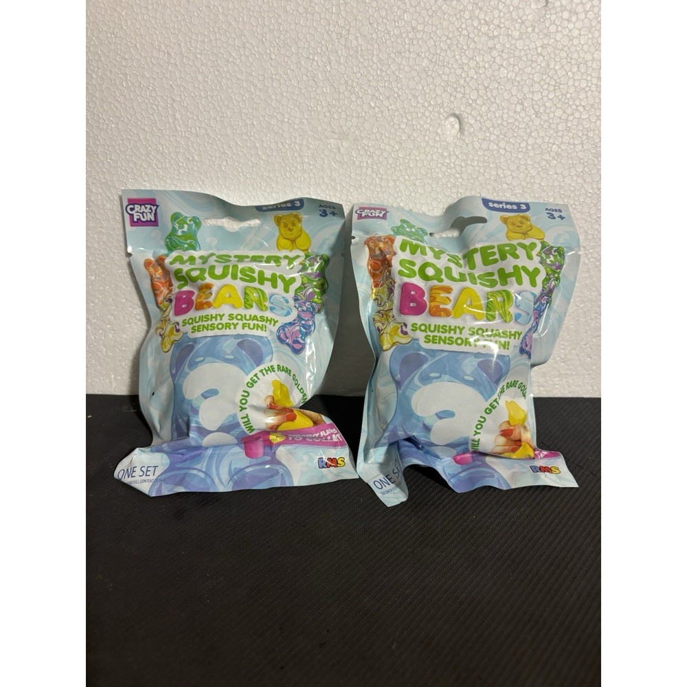 LOT of 2 BRAND NEW Small Marble Mystery Squishy Bears Fidget Fun Series 3